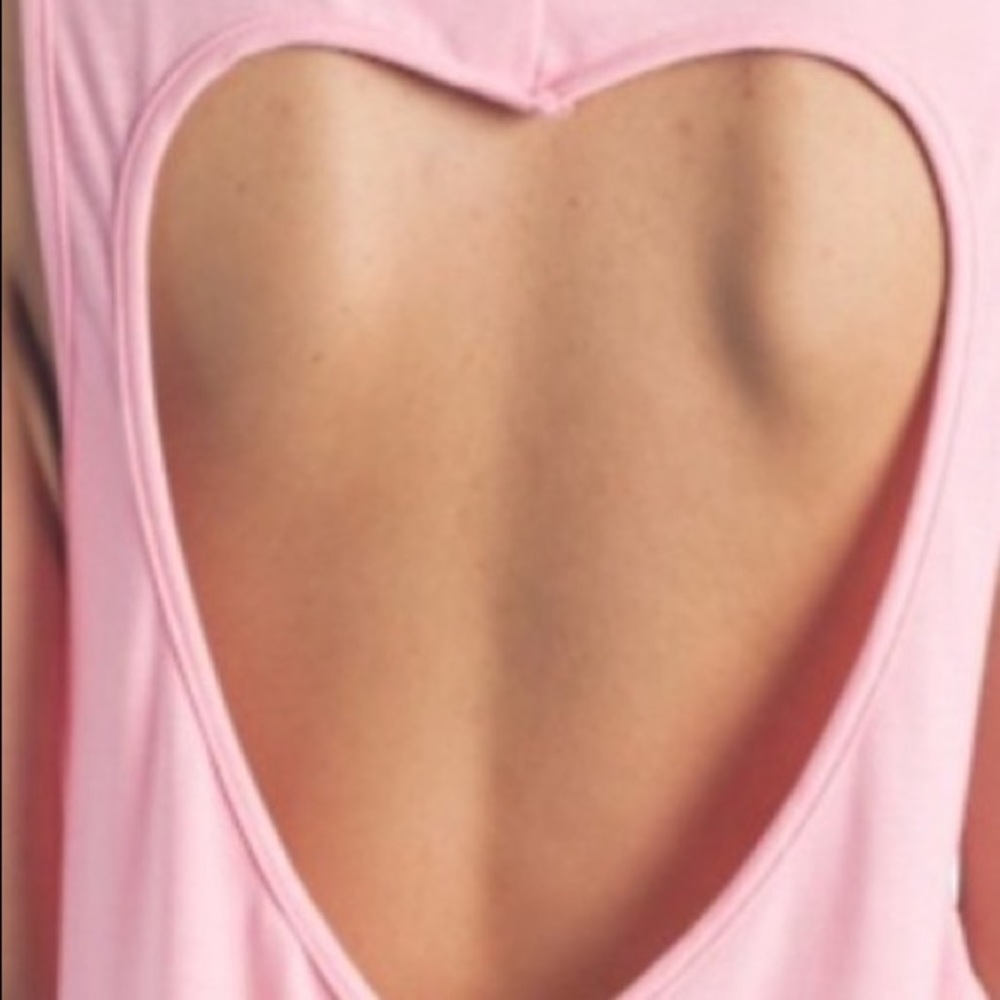 Pink Mono B Heart Cut Out Tank Top